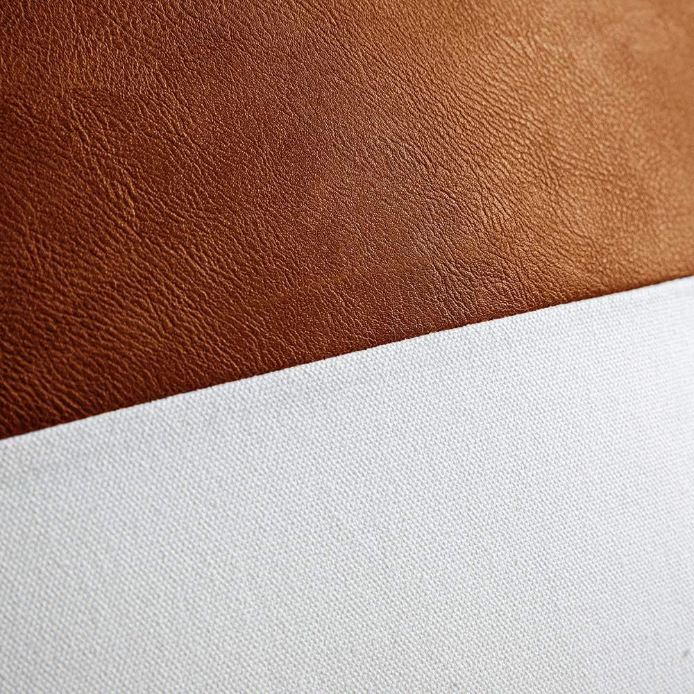 Cotton Canvas Sofa Cushion Cover 45x45cm Double Stitch Leather Style