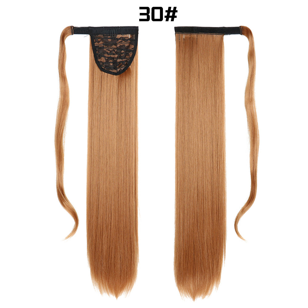 Long Straight Synthetic Hair Velcro Ponytail - Multiple Colors
