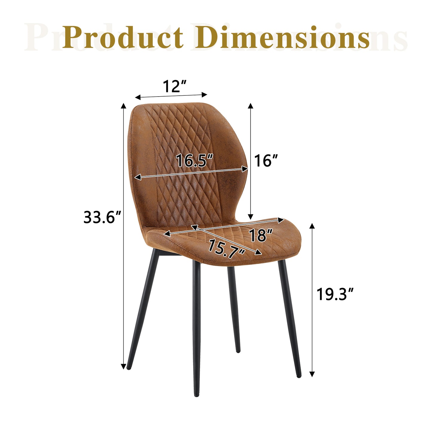 4-piece Set Of Modern Luxury Brown Quilted Technology Fabric Dining