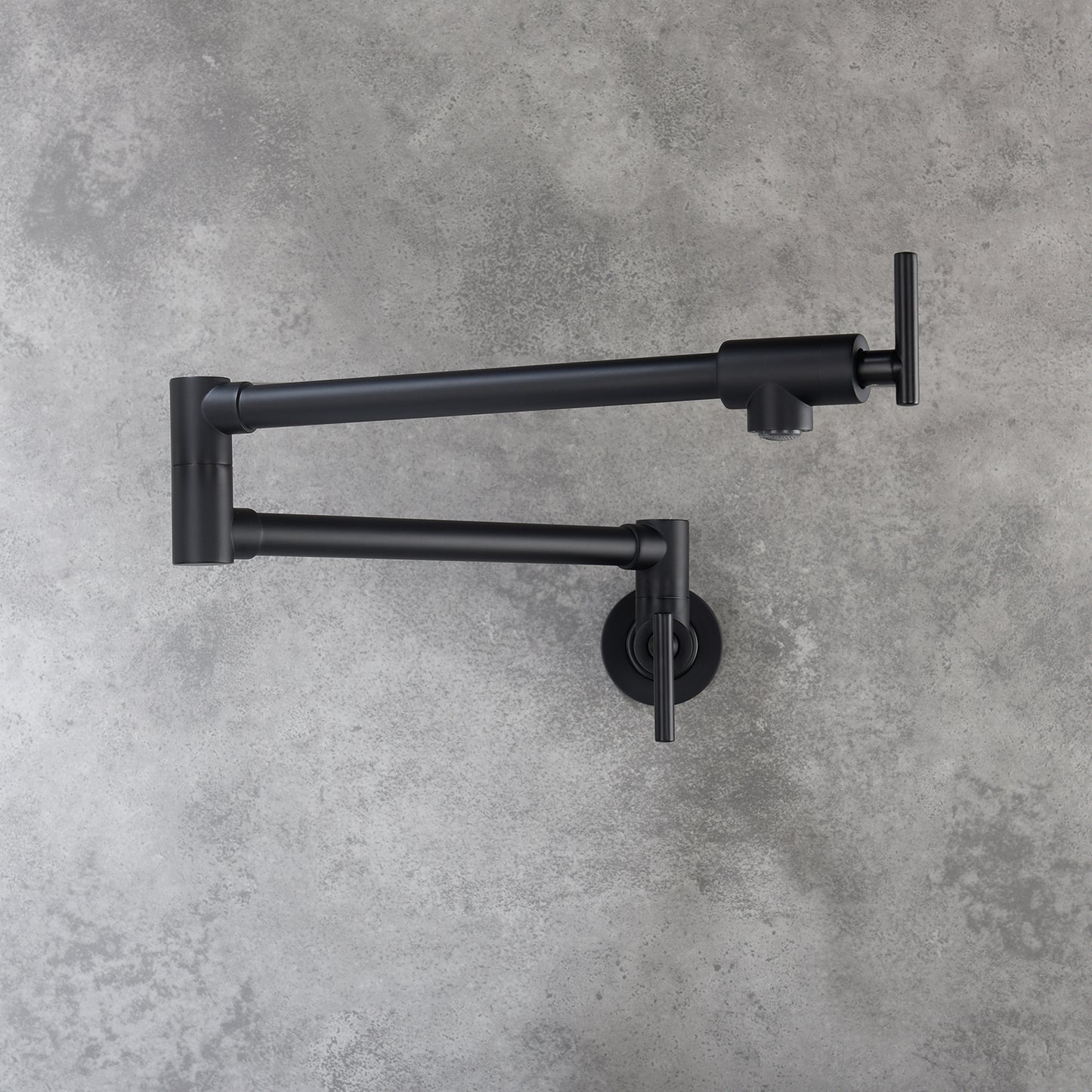 Wall Mount Pot Filler Faucet - Matte Black Brass Spout