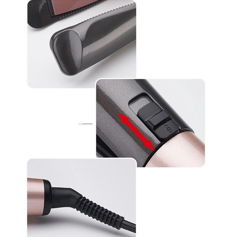 2-in-1 Hair Straightener and Curling Iron with Ionic Tourmaline Ceramic Plates