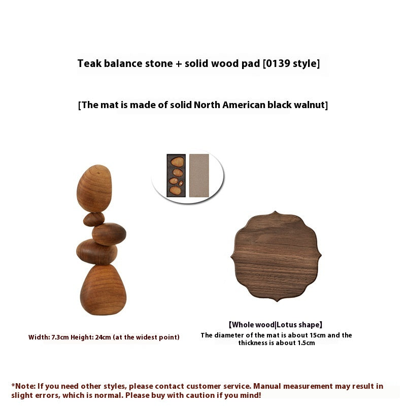 Creative Wooden Balance Rock Decor Set - Housewarming Gift for Home & Garden