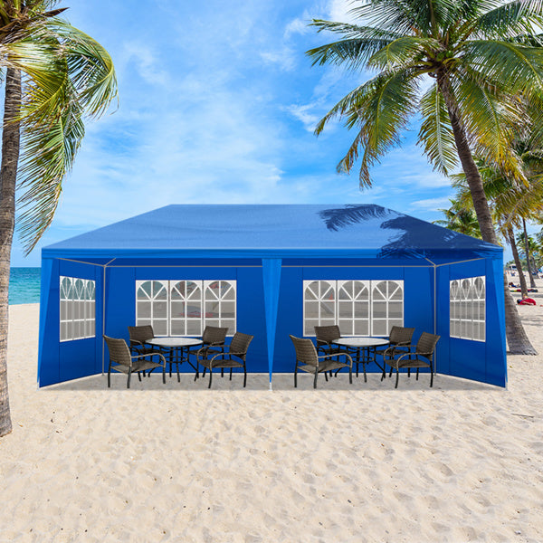 10x20 Outdoor Party Tent with Removable Sidewalls - Blue