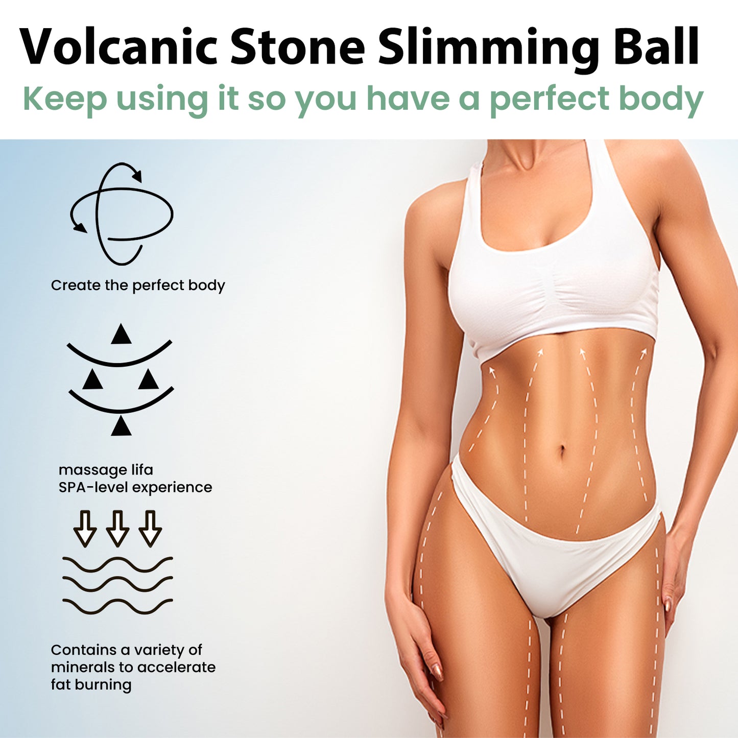 Volcanic Stone Body Sculpting Massage Ball - Ginger Infused Slimming Roller