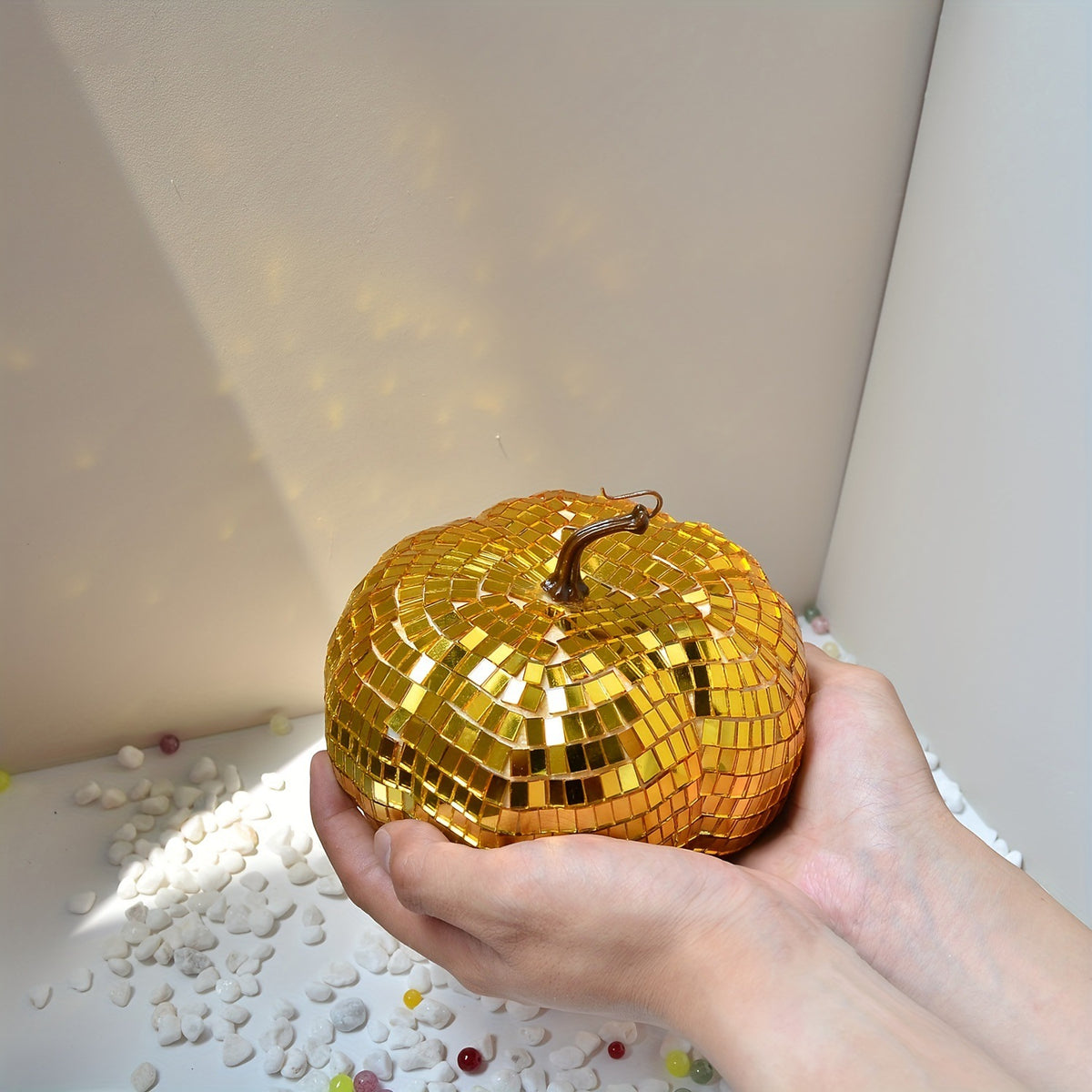 Halloween Party Home Decoration Props Mirror Glass Pumpkin - Multiple Sizes