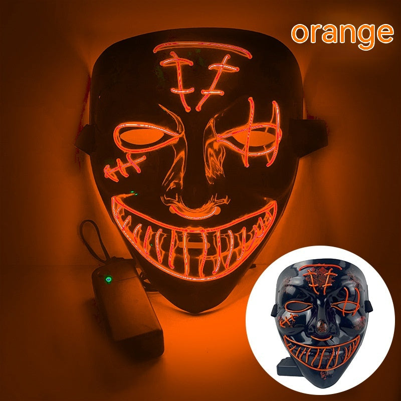 LED Halloween Mask Luminous Party Mask with V-Shaped Pirate Eye Design