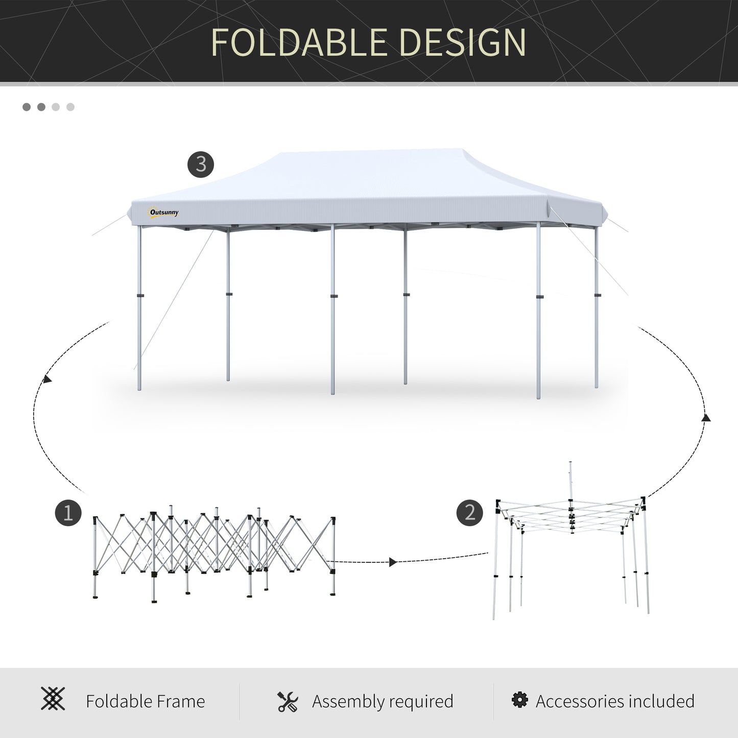 10x20 Pop Up Canopy Tent with Adjustable Height & Wheeled Bag