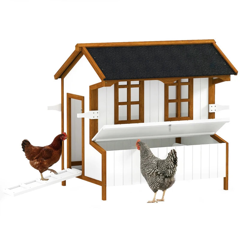 Wooden Chicken Coop for 3-5 Hens with Nesting Box & Waterproof Roof