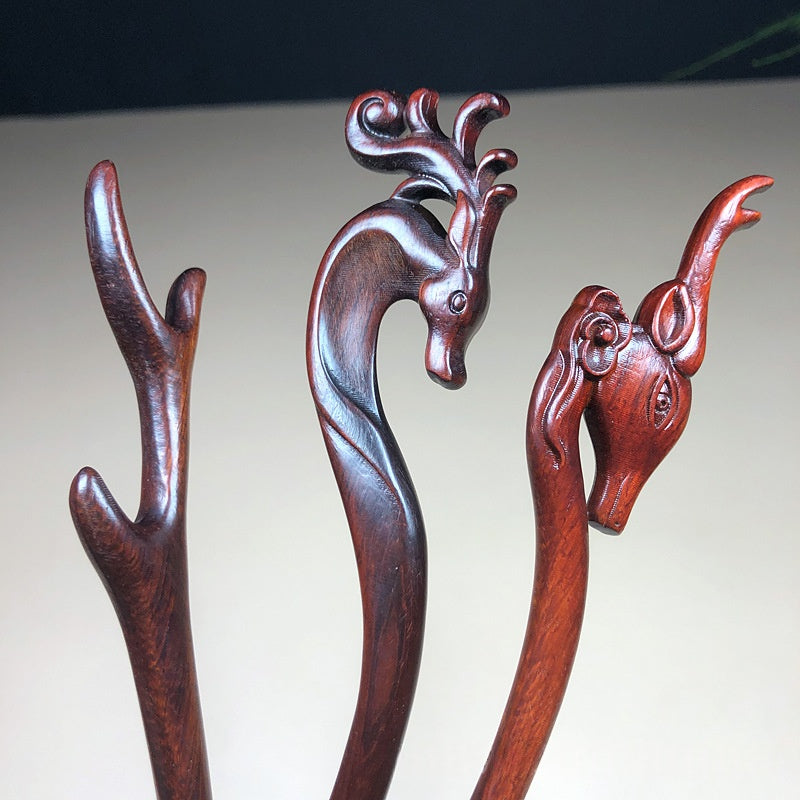 Rosewood Deer Hairpin for Women