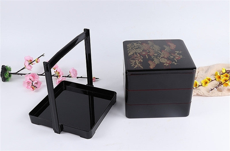 Three-Layer Japanese-Style Portable Lunch Box with Food-Grade ABS