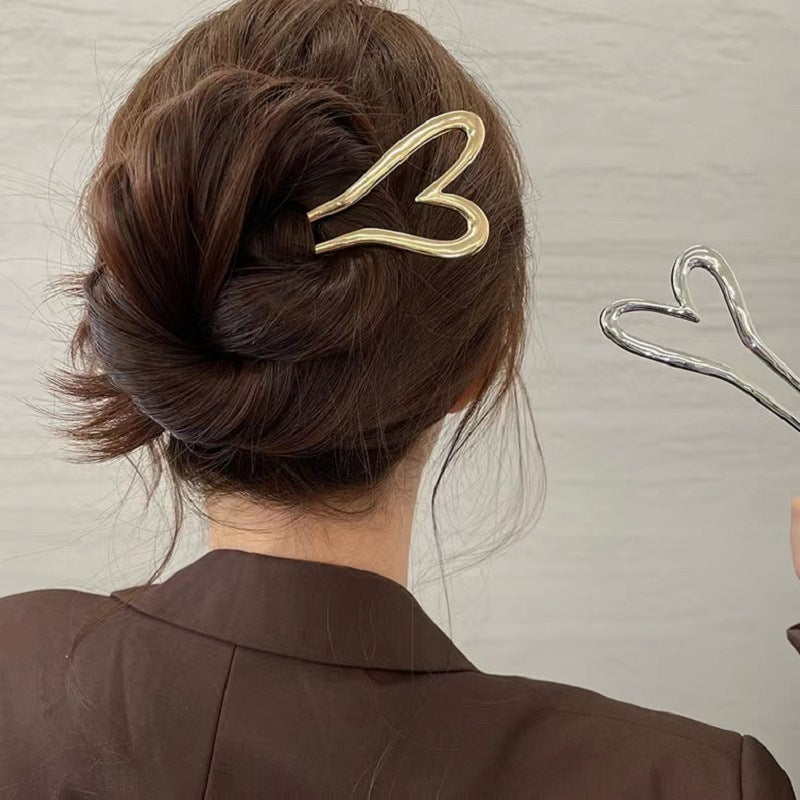 Chinese Style U-Shaped Alloy Hairpin for Updo Hair Styling - Multiple Colors