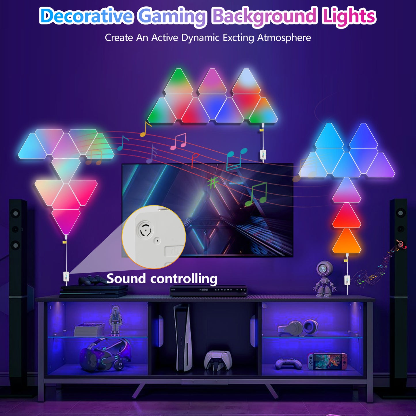RGB Modular LED Wall Panel Lights - Music Sync, App Control for Bedroom & Game Room Decor