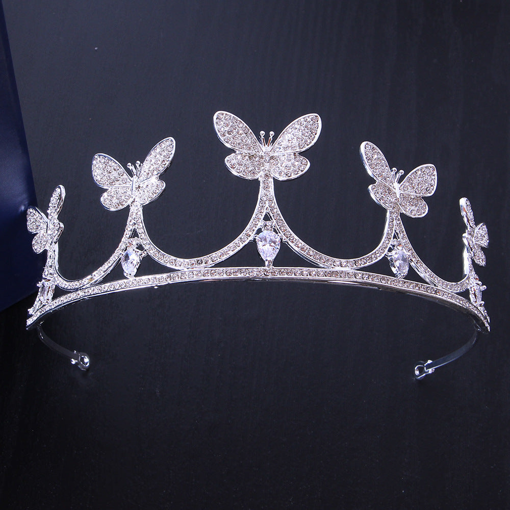 Butterfly Zircon Alloy Crown Tiara - Wedding & Bridal