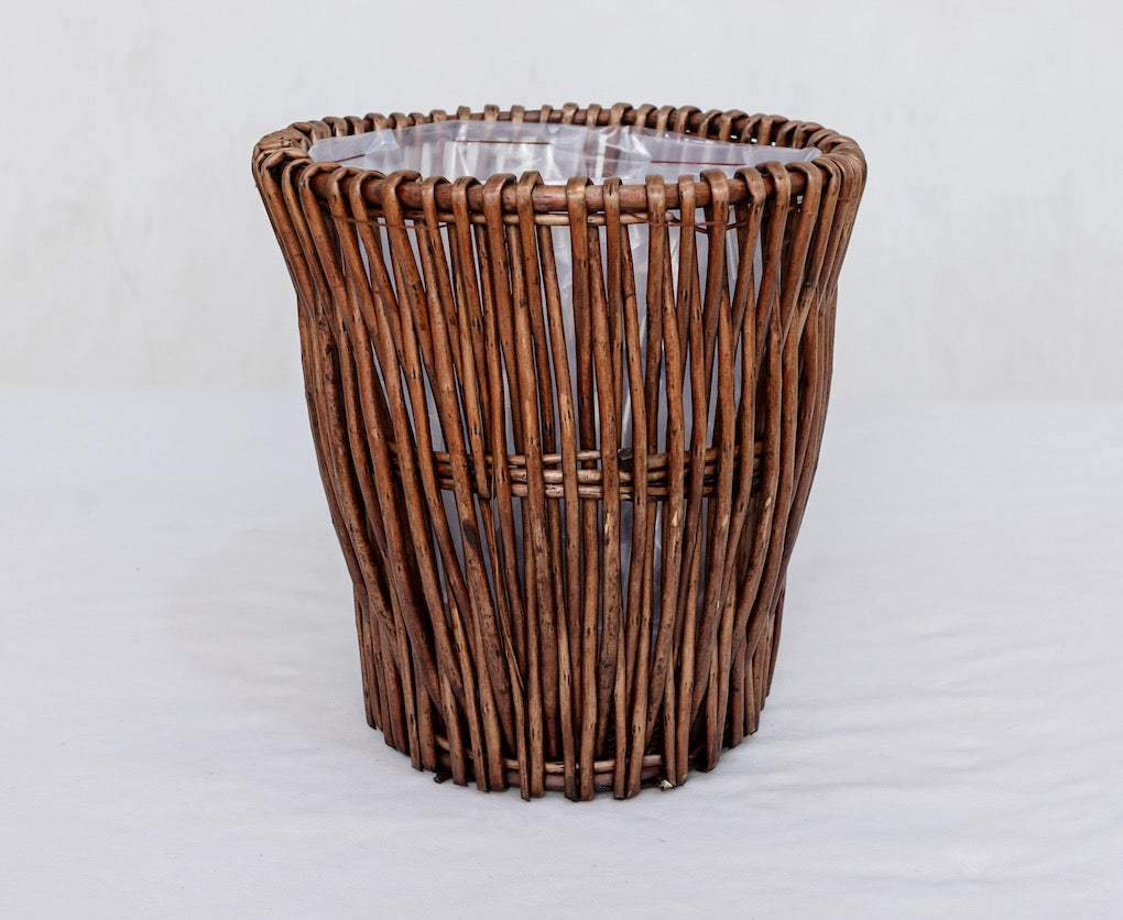 Handmade Willow Wicker Planter Basket - Boho Rustic Decor
