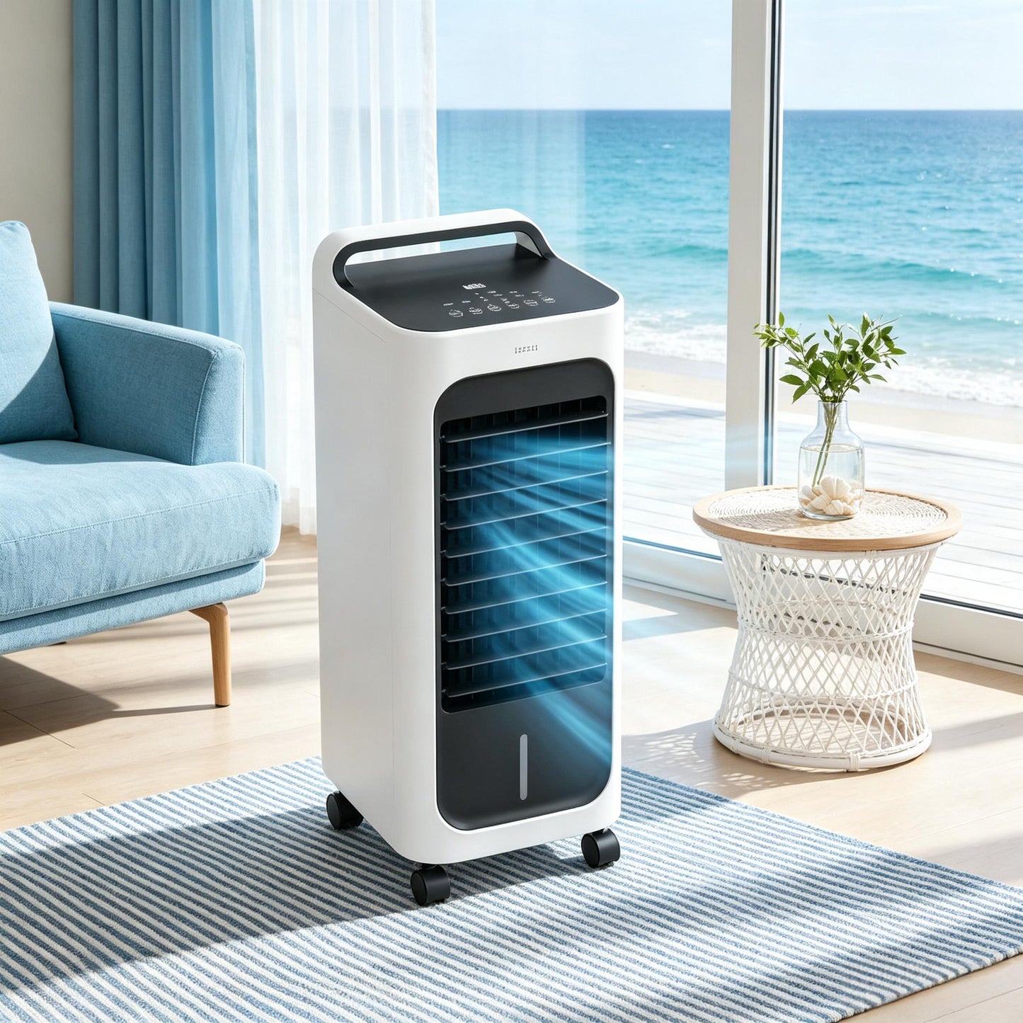 Portable Air Cooler with 3 Modes - White, Remote Control