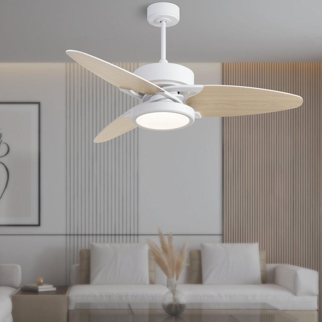 52 Inch Indoor LED Ceiling Fan with Remote Control and Reversible Blades
