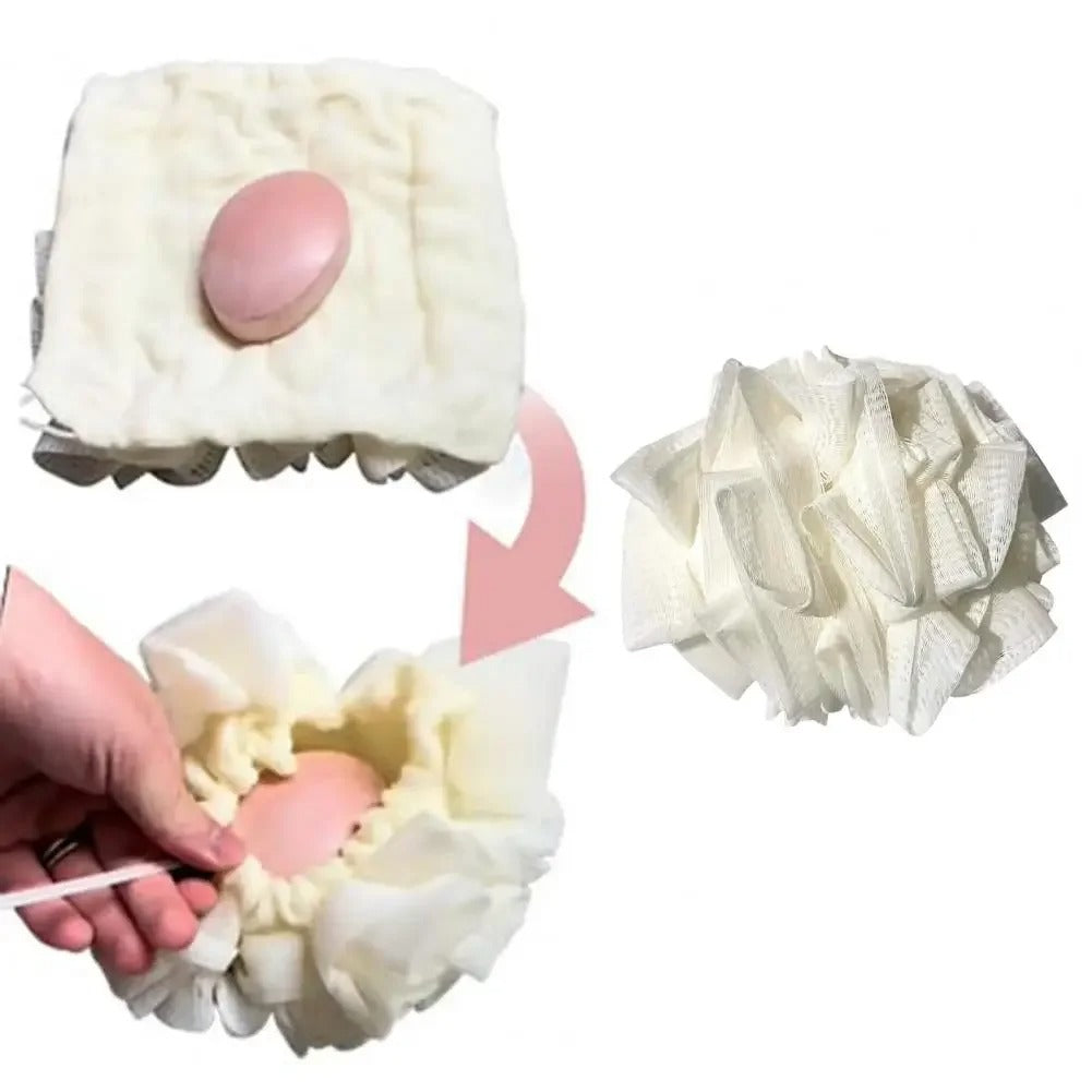 Travel Two-in-One Face Wash and Bath Loofah Towel - Multi-Color