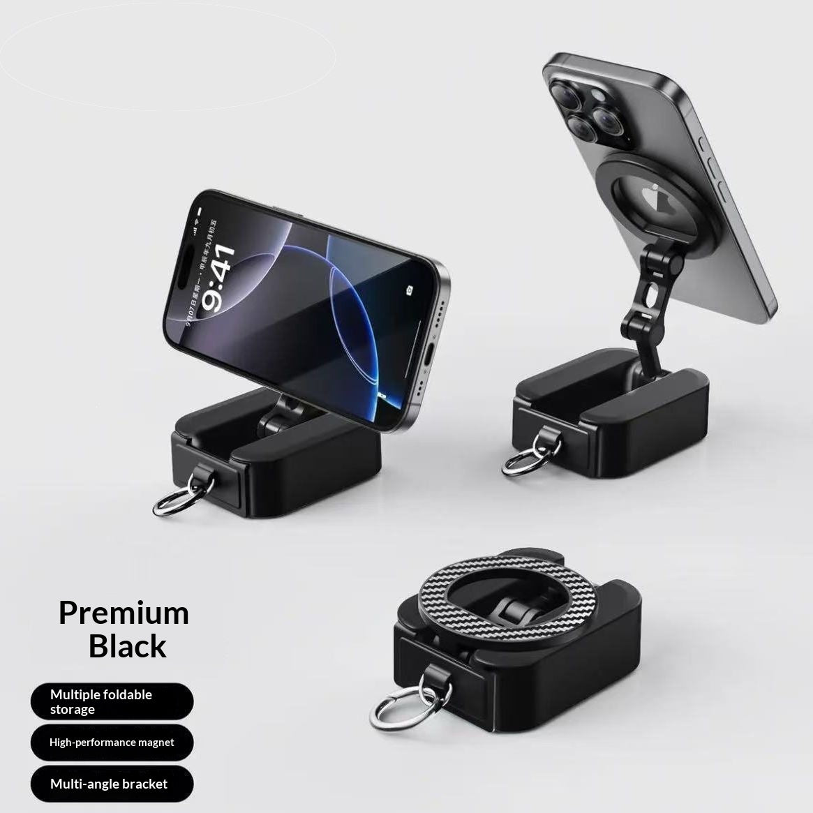 Lazy Portable Rotating Foldable Stand for Home & Office Use - Black & White