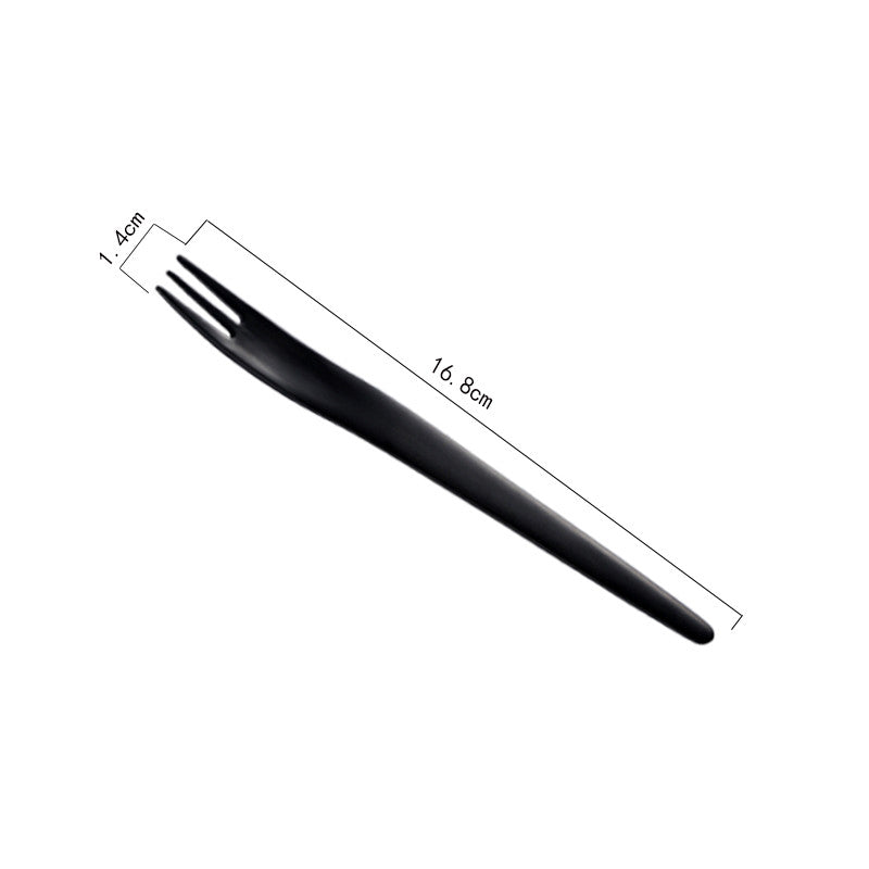 Ins Style Black Brushed Stainless Steel Cutlery Set - Multiple Styles
