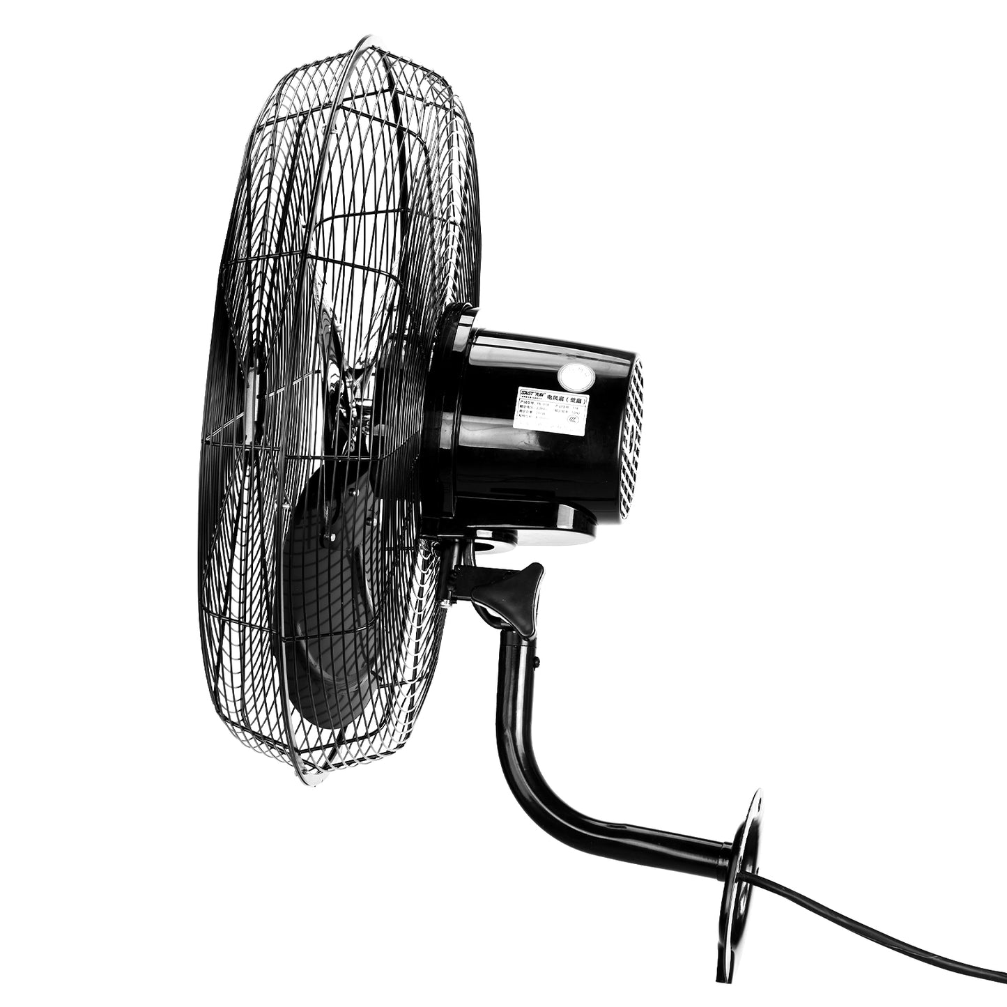 Black 18 Inch High Velocity Wall Mount Oscillating Fan - Industrial Metal Fan