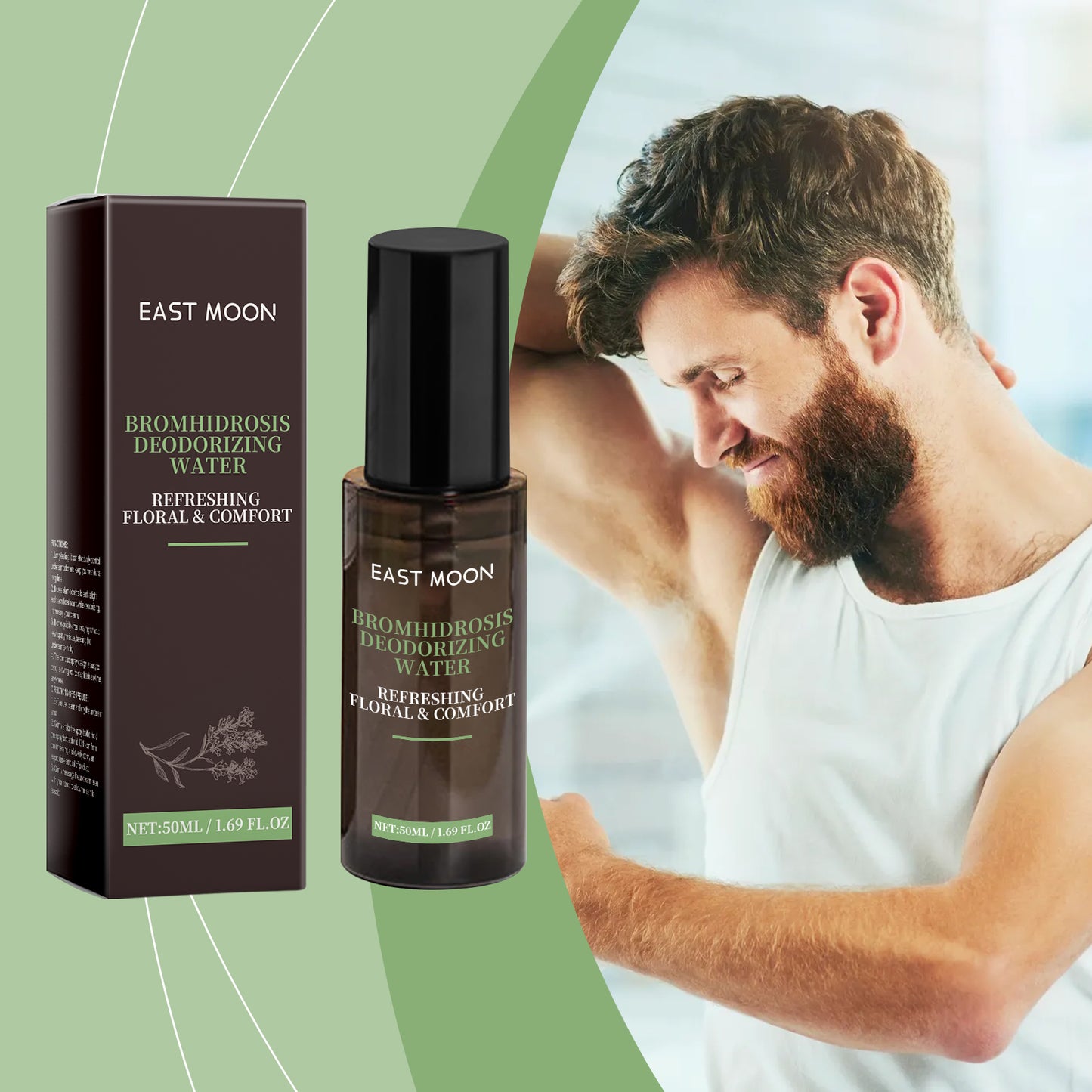 Men's Underarm Deodorant Spray - 50ml Natural Refreshing Body Odor Control