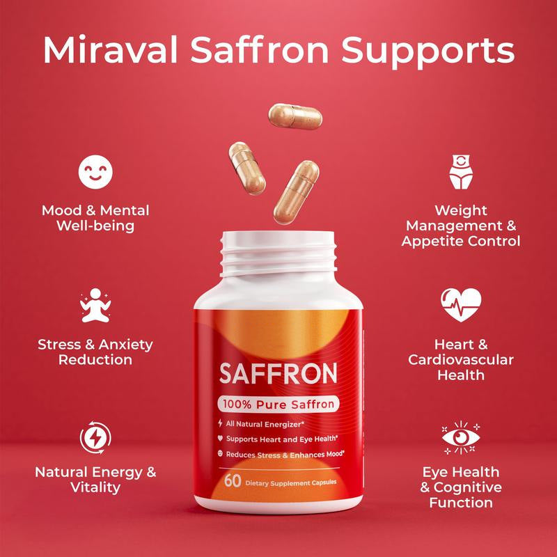 Saffron Capsules Dietary Supplement - 60 Tablets