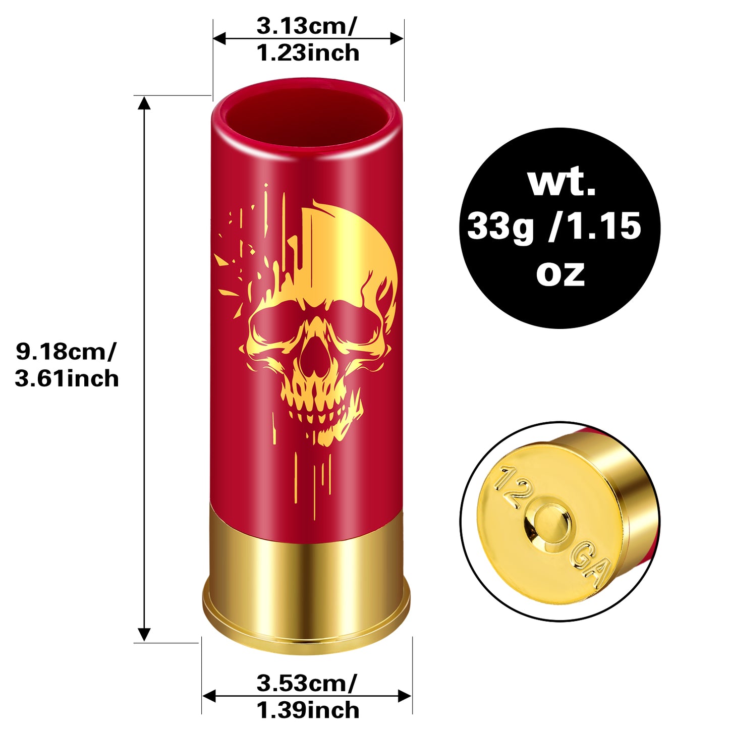 Skull Shot Glasses Set - 4pcs Reusable Plastic Cups for Cocktails