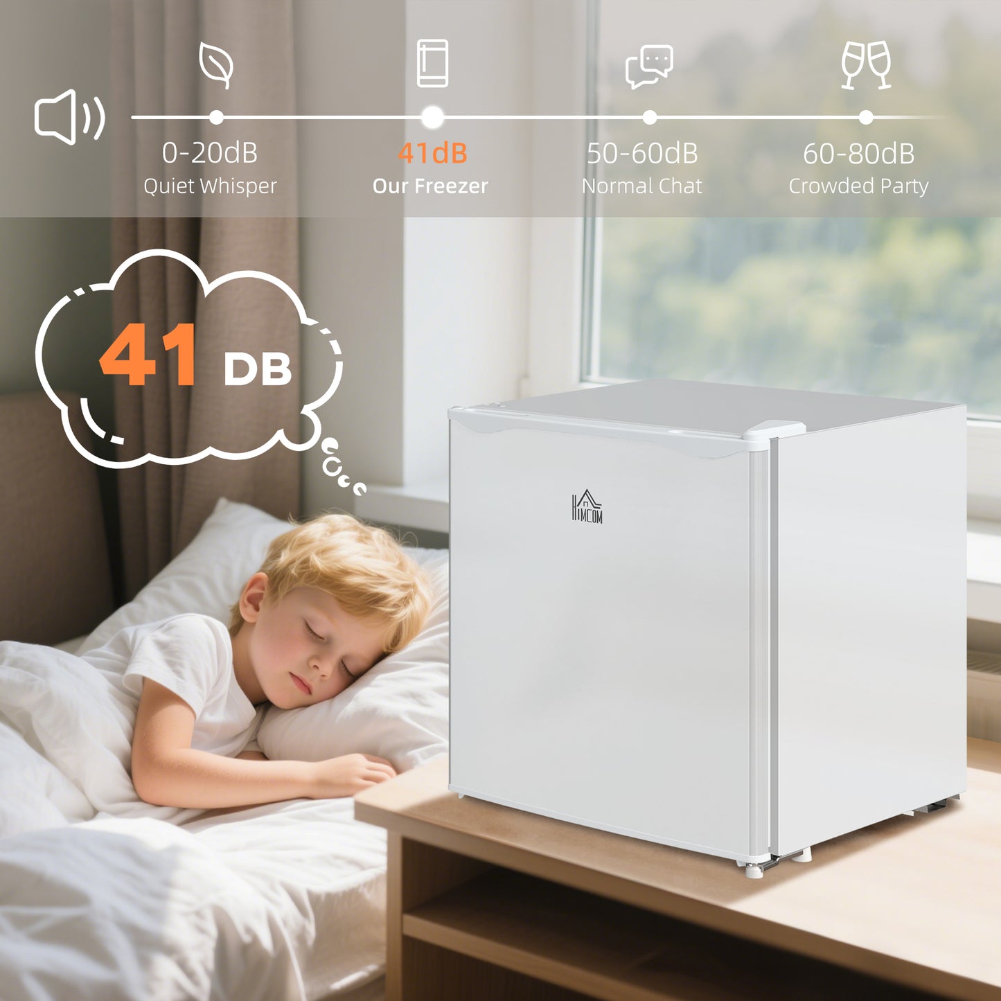 1.1 Cu Ft Compact Countertop Freezer - White, Removable Shelves, Energy Efficient