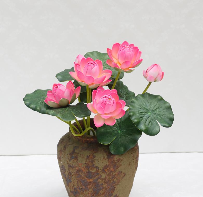 Artificial Lotus Water Lily Flower Decor - Small Silk Flower for Garden & Home