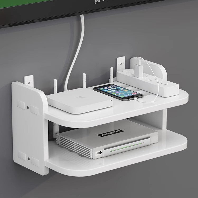 Drill-Free Router Shelf Organizer 2-Tier Box for Home Storage