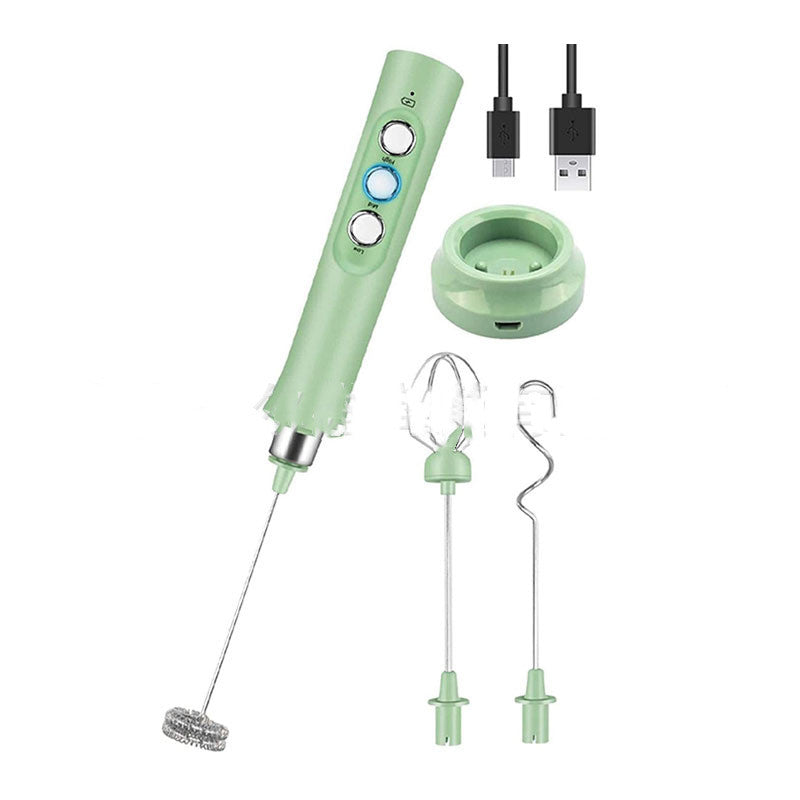 Rechargeable Electric Milk Frother Stainless Steel Mixer for Coffee and Baking