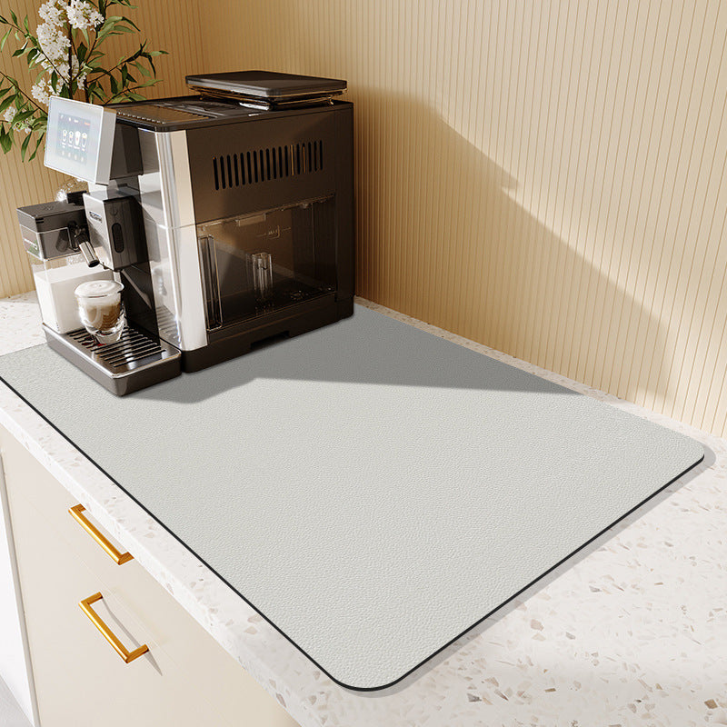 Absorbent Dish Drying Mat Water Drainage Pad for Kitchen Counter Non-Slip