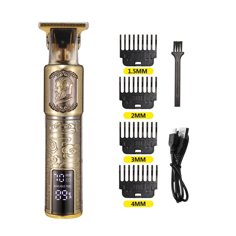 Rechargeable Stainless Steel Hair Clipper Digital Display