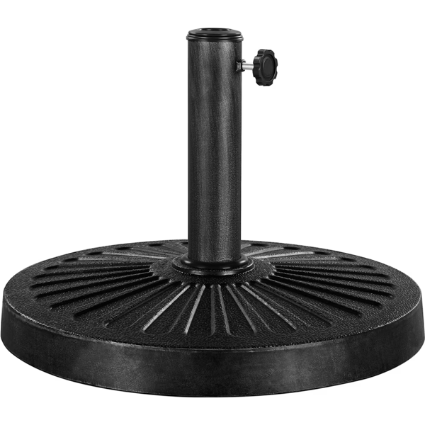 30 Lb Heavy Duty Outdoor Umbrella Base 18in Black Weather-Resistant Support