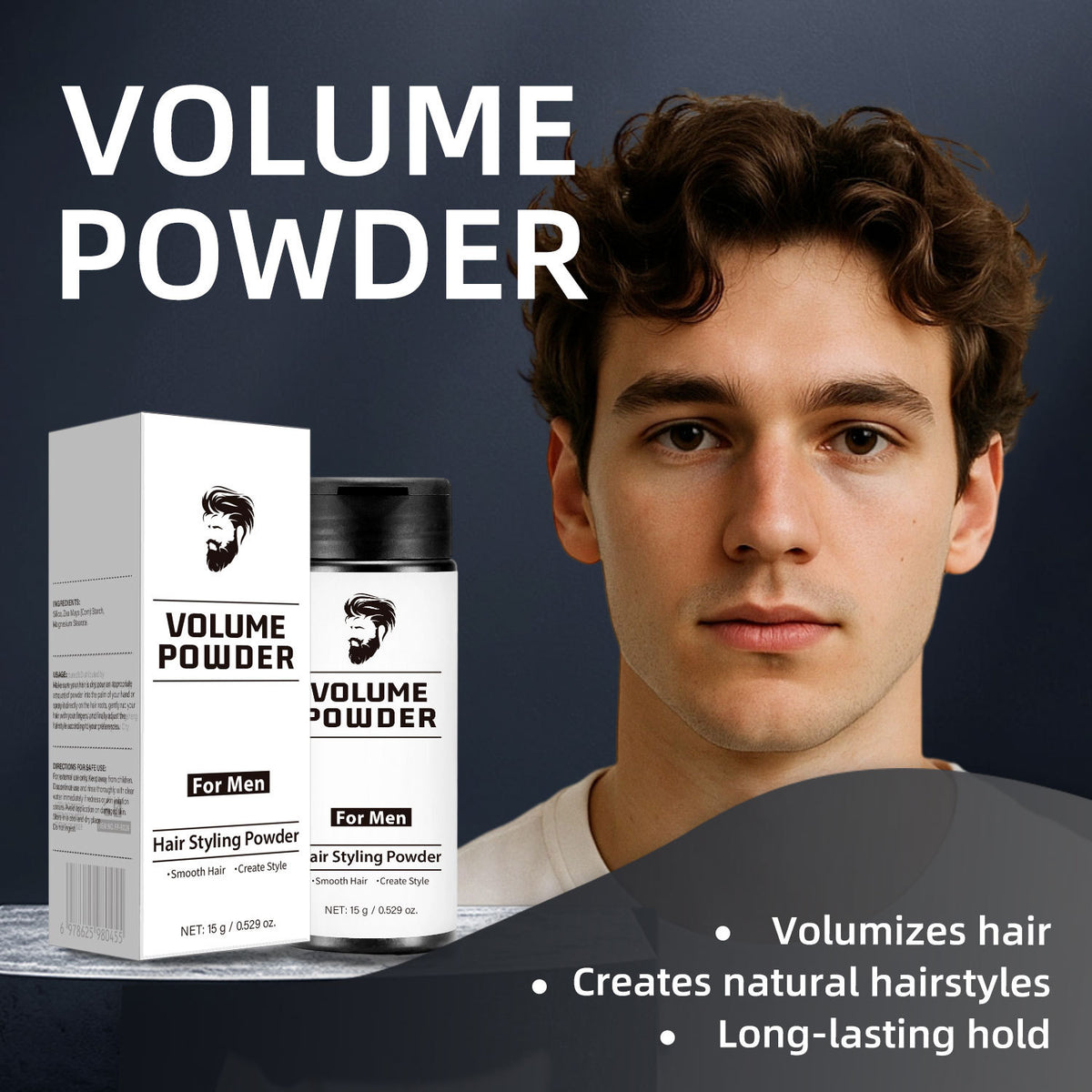 Male Creative Portable Hair Plumper Powder