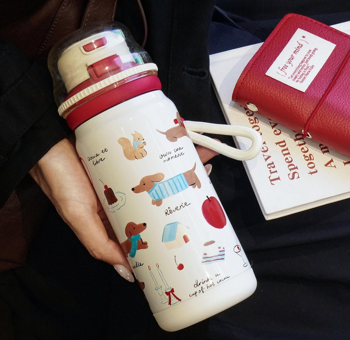 Large Capacity Ceramic-Lined Thermal Mug for Hot Cold Drinks - 600ml & 500ml Options