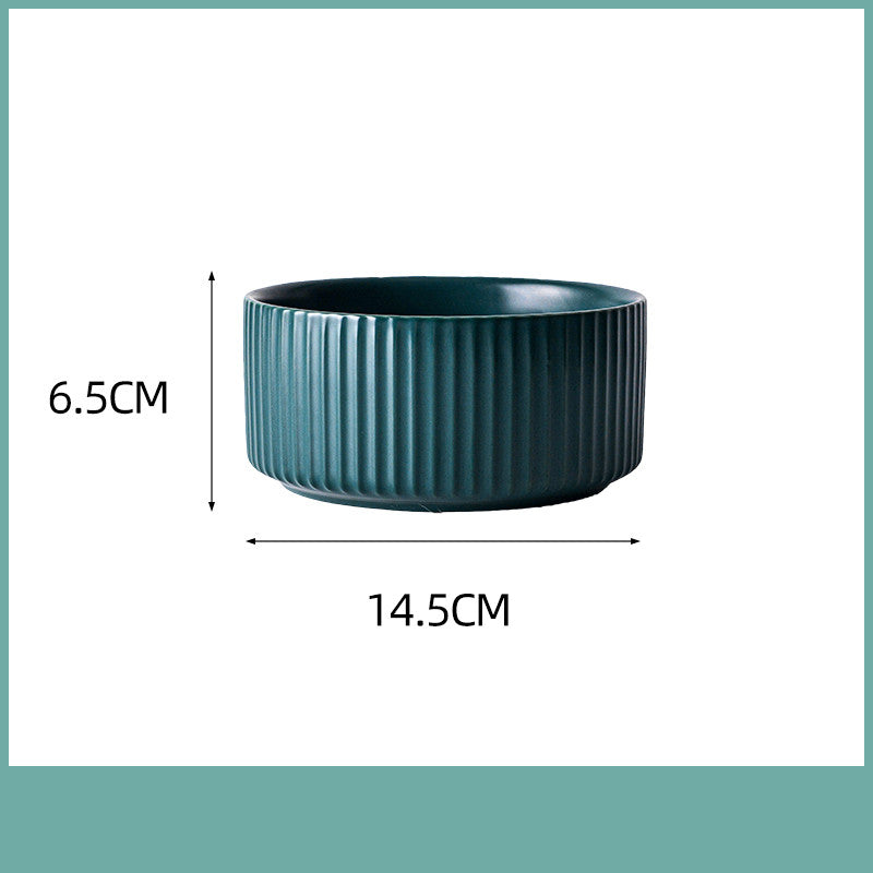 Ceramic Household Bowl Set - Food Safe, Solid Color, 6/8 Inch or Set