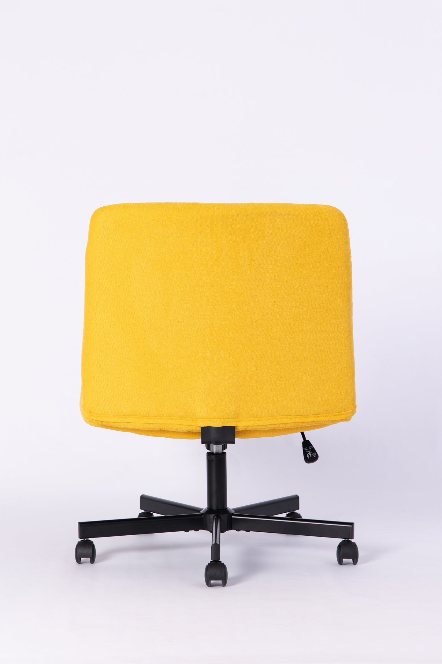 Yellow Linen Criss Cross Office Chair with Wheels - Ergonomic Design