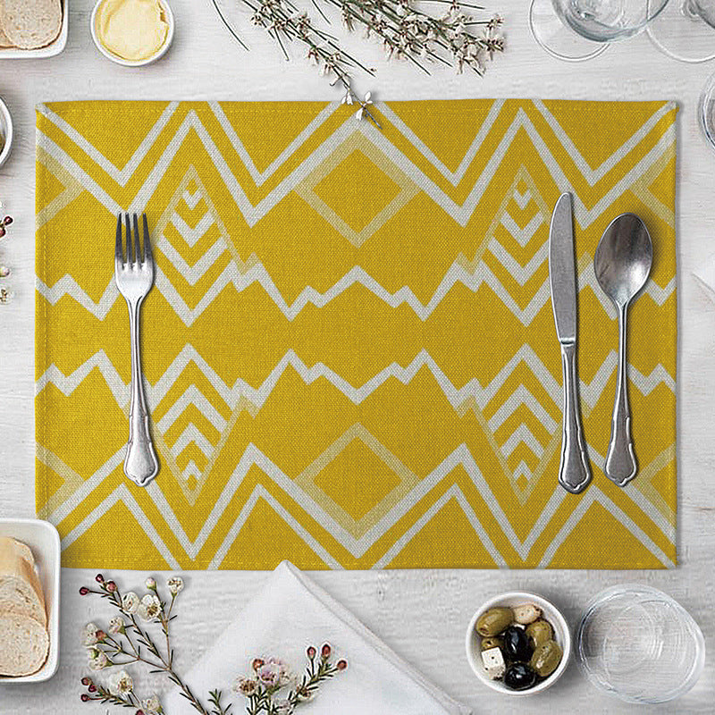 Geometric Pattern Dinner Placemats Set of 4 - Kitchen Table Decor