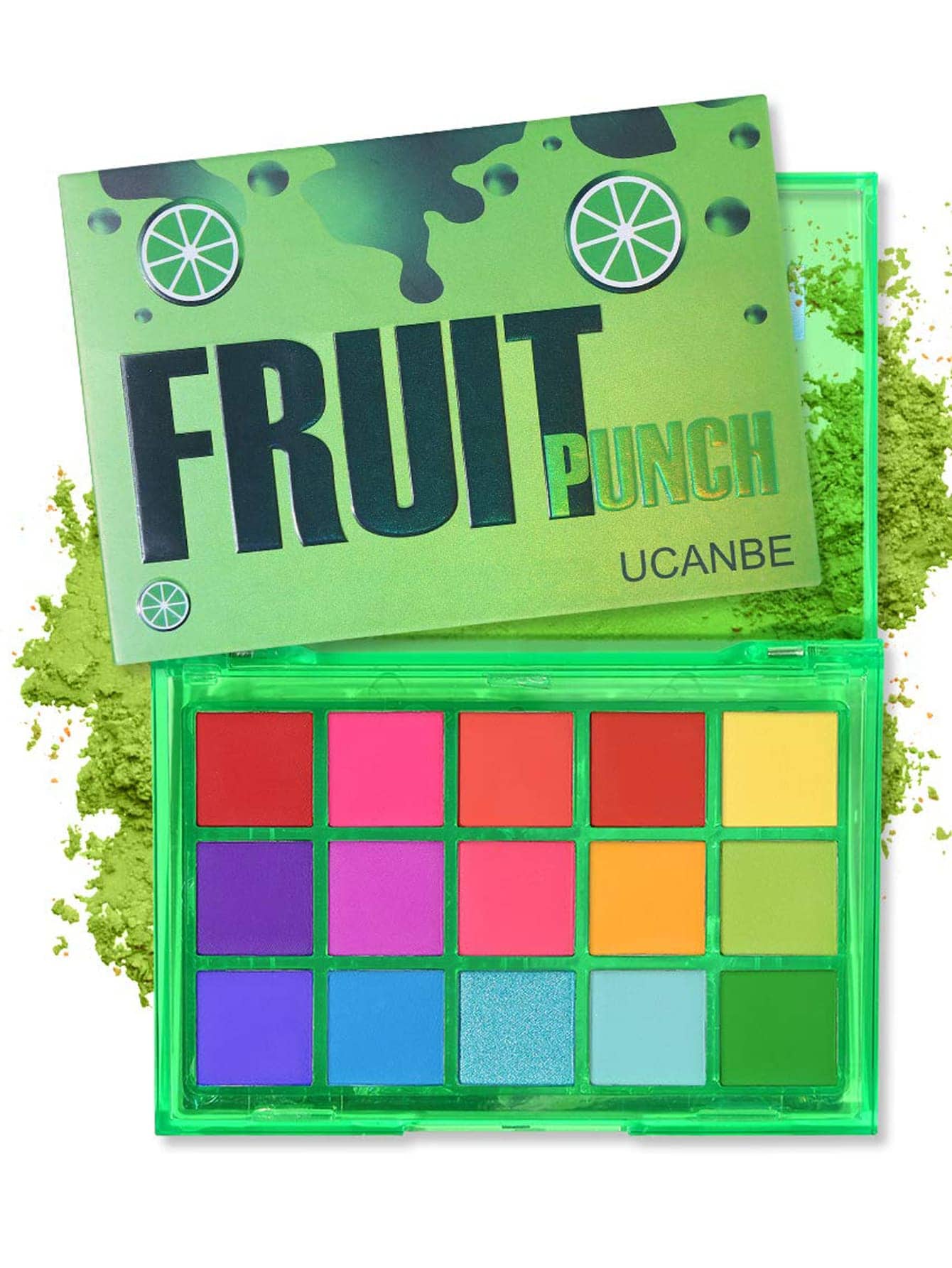 15 Colors Eyeshadow Palette - Pearly Matte Green Shade for Makeup
