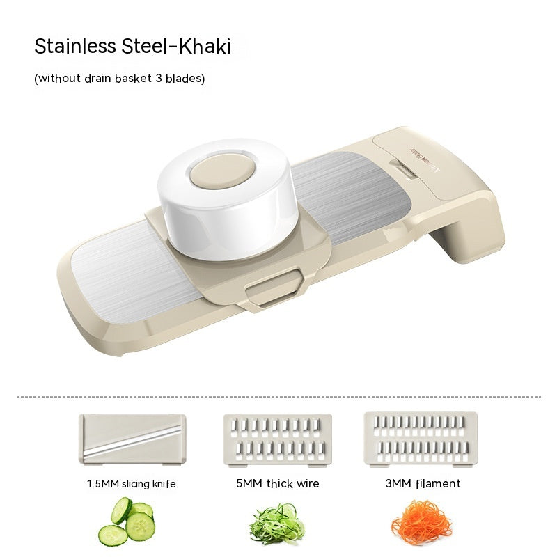 Multi-function Vegetable Chopper with Blades & Basket - Kitchen Grater for Potatoes & More