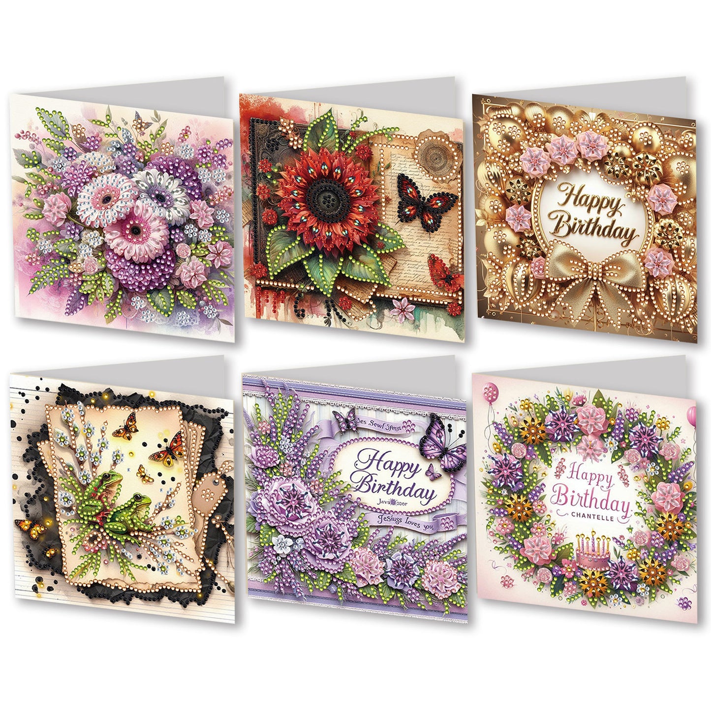 Handwritten Halloween Greeting Card Set - DIY Festive Diamond Cards