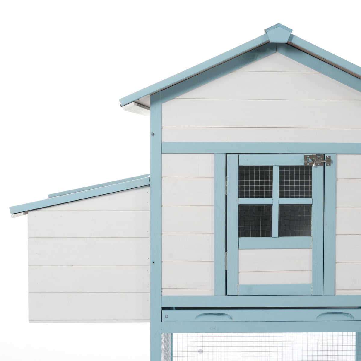 Pet Guardrails for Chicken Coop, Wooden Fence with Blue, Tan or White Finish