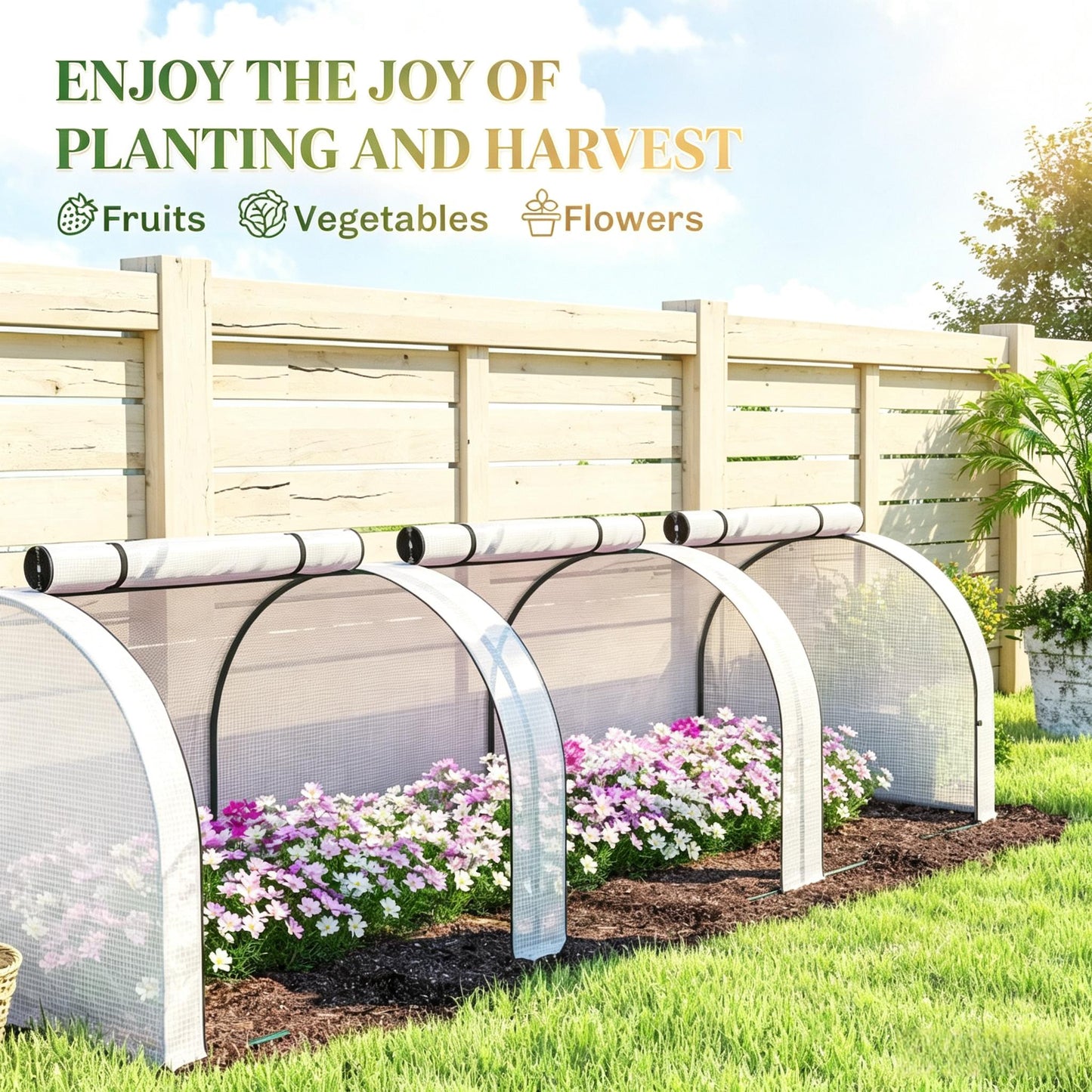 Portable Greenhouse for Outdoor Garden - Walk-In Plant Shelter with Zippered Doors