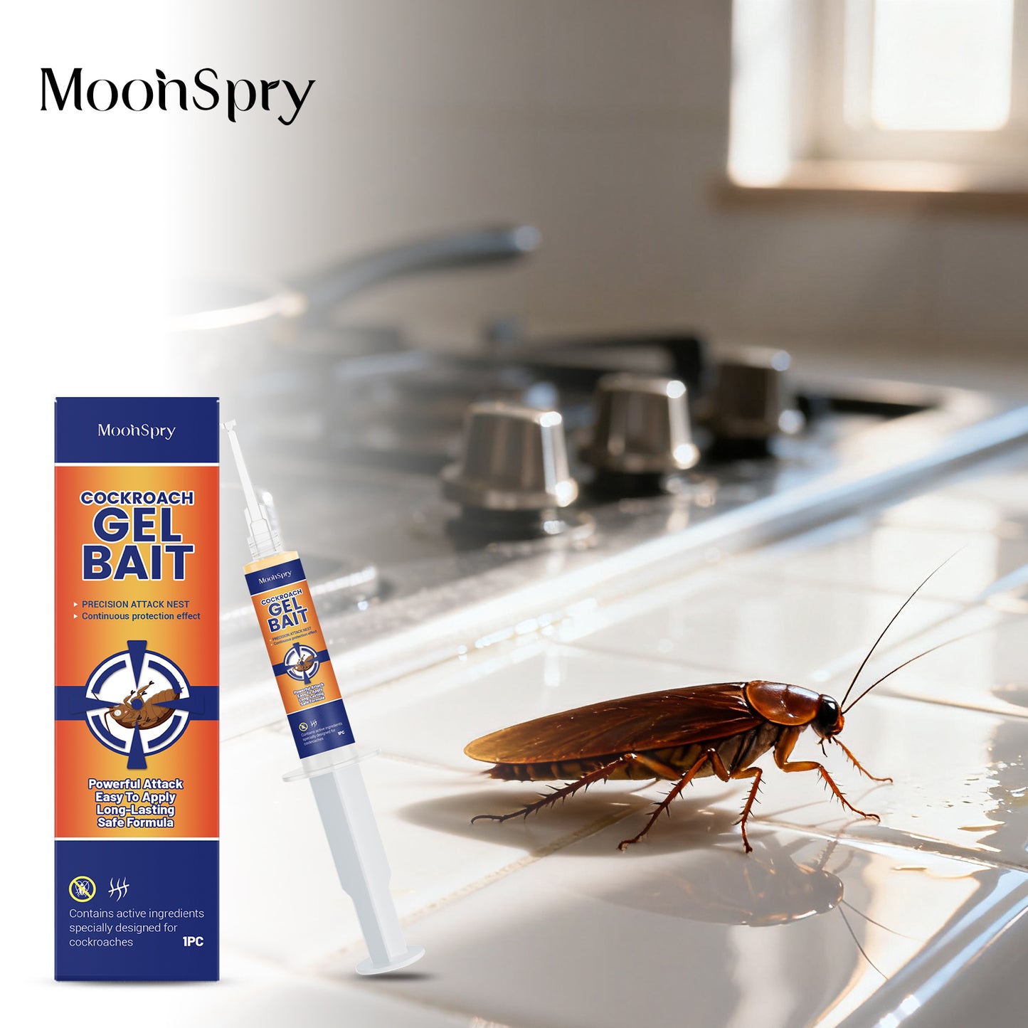 Cockroach Gel Bait - Pest Control Trap for Kitchen and Home Use