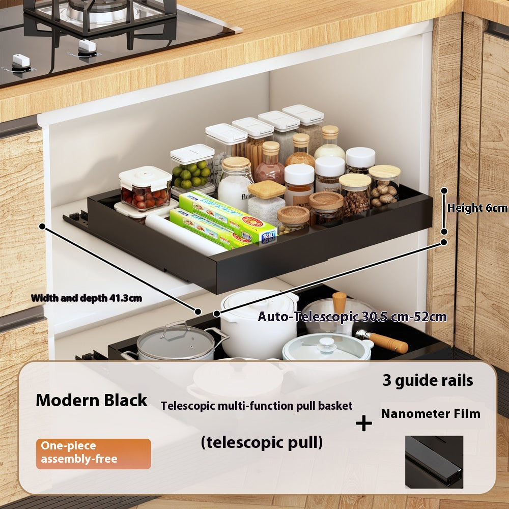 Telescopic Bathroom Storage Shelf - Anti-Rust Steel Organizer for Washstand