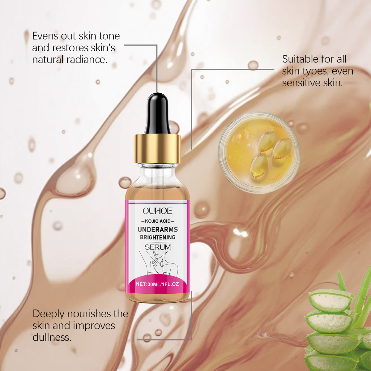Mild Ingredients Brightening Skin Smooth Rejuvenation Moisturizing