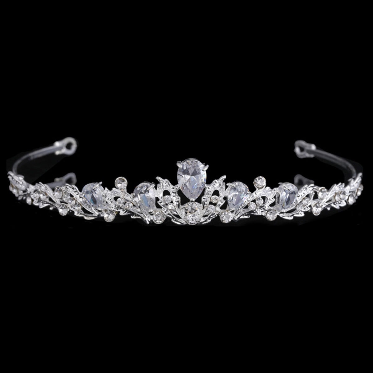 White Bridal Crown Tiara - Alloy Wedding Headdress