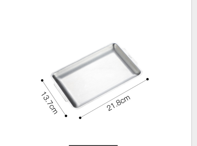Stainless Steel Rectangular Plate for Korean Barbecue & Food Storage, Durable Tray