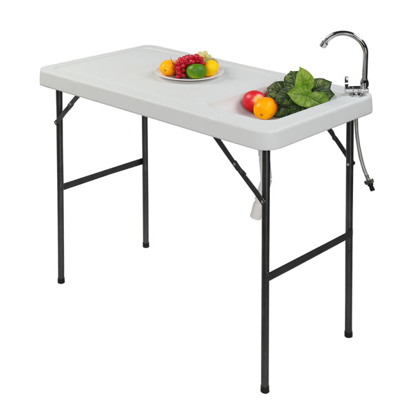 Folding Outdoor Fishing Table with Sink - Portable & Durable